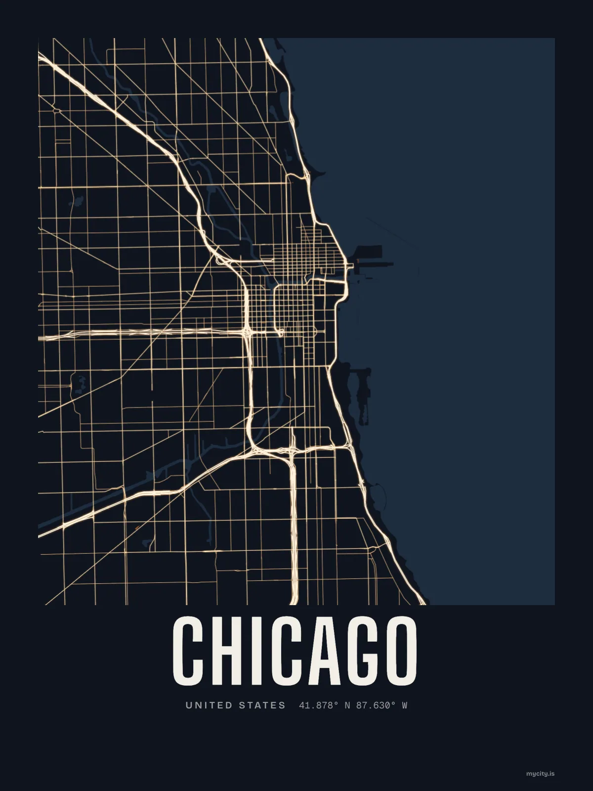 Chicago map print