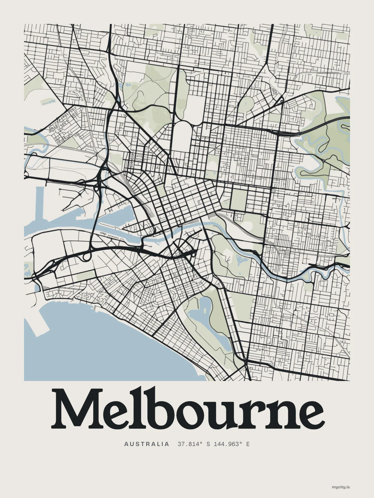 Melbourne map print